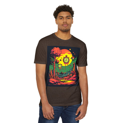 Unisex CVC Jersey T-shirt | Surreal Dripping Geometry