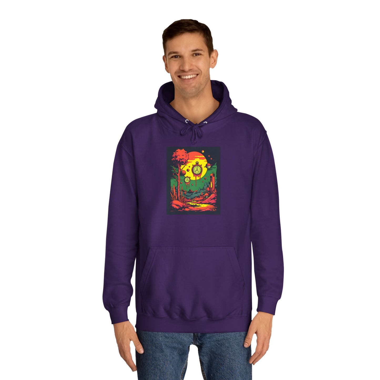 Unisex College Hoodie | Surreal Dripping Geometry