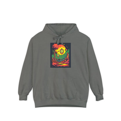 Unisex Garment-Dyed Hoodie | Surreal Dripping Geometry