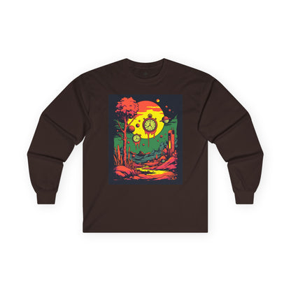 Unisex Ultra Cotton Long Sleeve Tee | Surreal Dripping Geometry