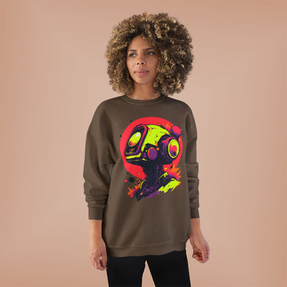 Unisex EcoSmart® Crewneck Sweatshirt | Y2K Abstract Robot T-Shirt Design