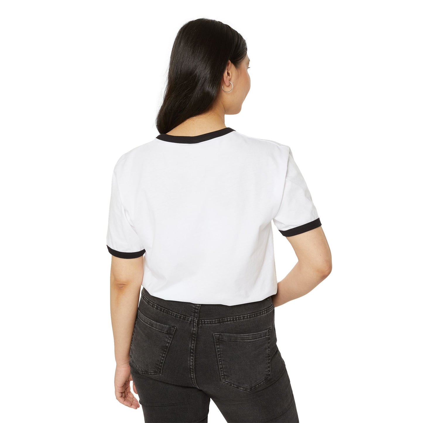 Unisex Cotton Ringer T-Shirt | Surreal Dripping Geometry