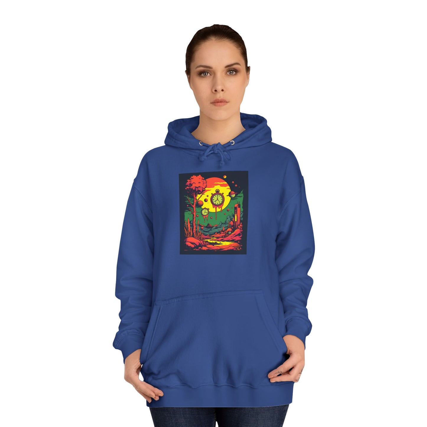 Unisex College Hoodie | Surreal Dripping Geometry