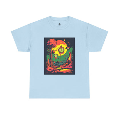 Unisex Heavy Cotton Tee | Surreal Dripping Geometry