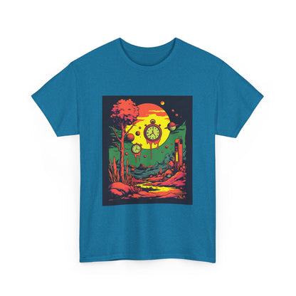 Unisex Heavy Cotton Tee | Surreal Dripping Geometry
