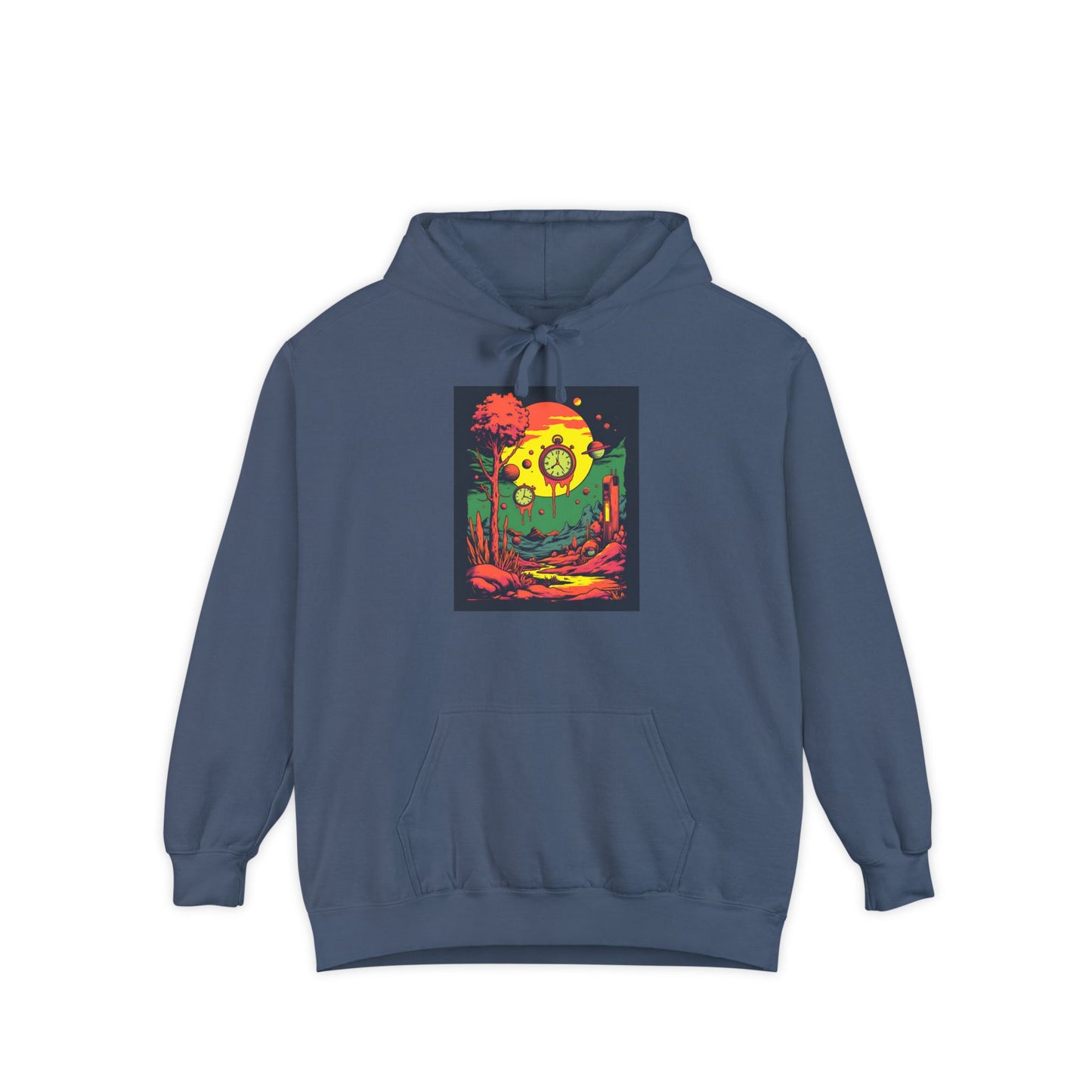 Unisex Garment-Dyed Hoodie | Surreal Dripping Geometry