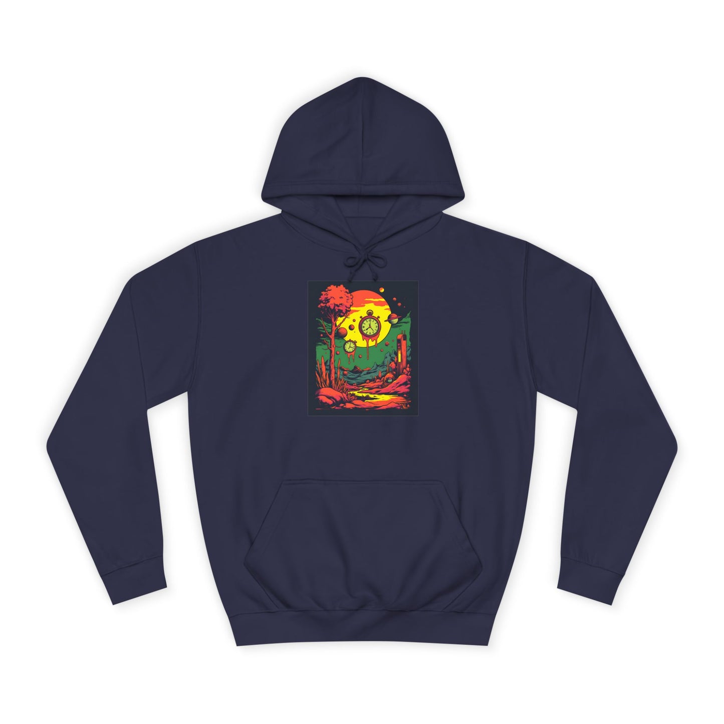 Unisex College Hoodie | Surreal Dripping Geometry
