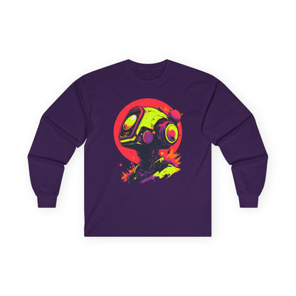 Unisex Ultra Cotton Long Sleeve Tee | Y2K Abstract Robot T-Shirt Design