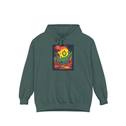 Unisex Garment-Dyed Hoodie | Surreal Dripping Geometry