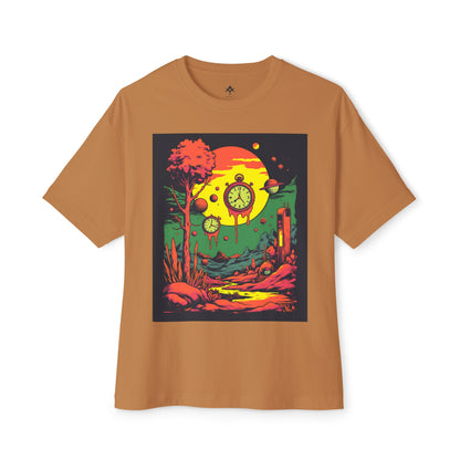Unisex Oversized Boxy Tee | Surreal Dripping Geometry