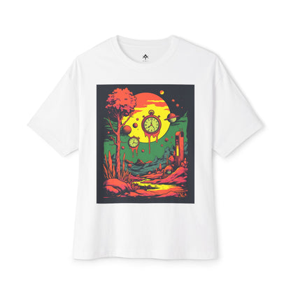 Unisex Oversized Boxy Tee | Surreal Dripping Geometry