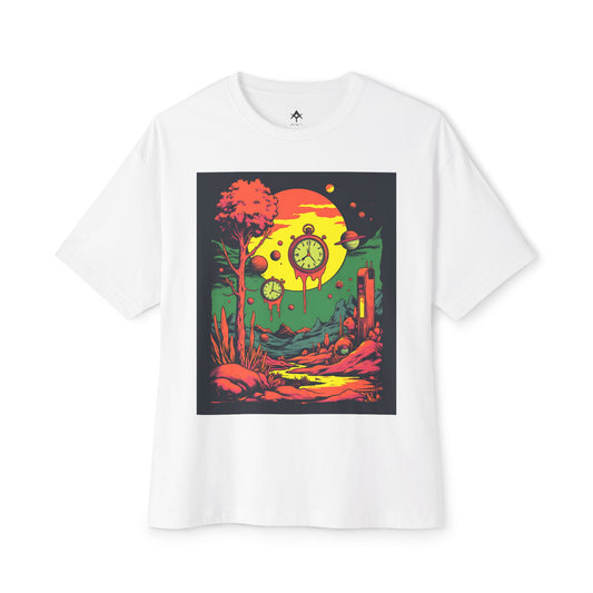 Unisex Oversized Boxy Tee | Surreal Dripping Geometry