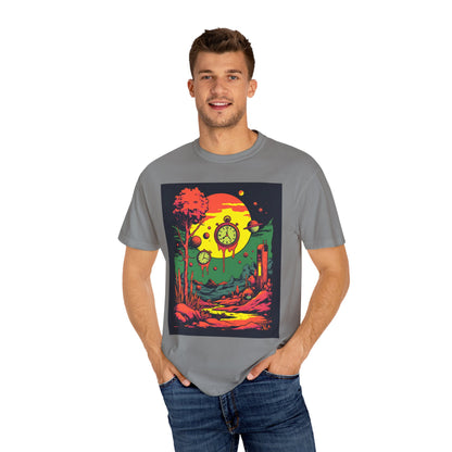 Unisex Garment-Dyed T-shirt | Surreal Dripping Geometry