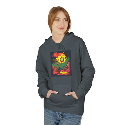 Unisex Midweight Softstyle Fleece Hoodie | Surreal Dripping Geometry